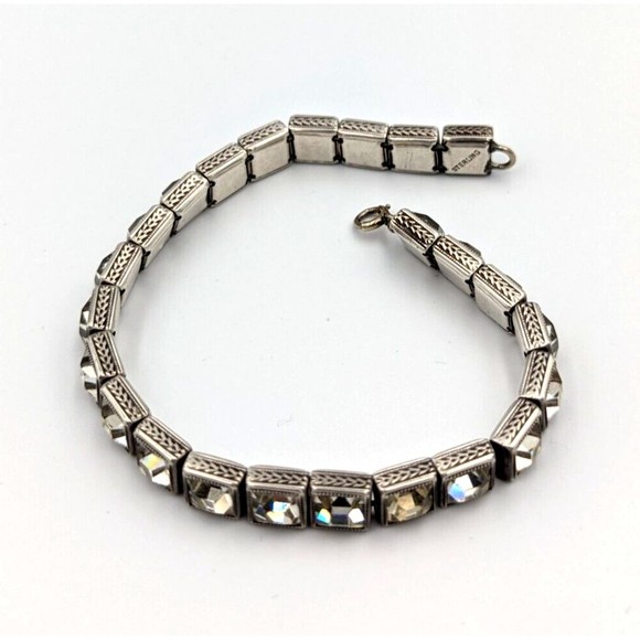 Unbranded | Jewelry | Vintage Art Deco Sterling Silver 925 Clear Square ...